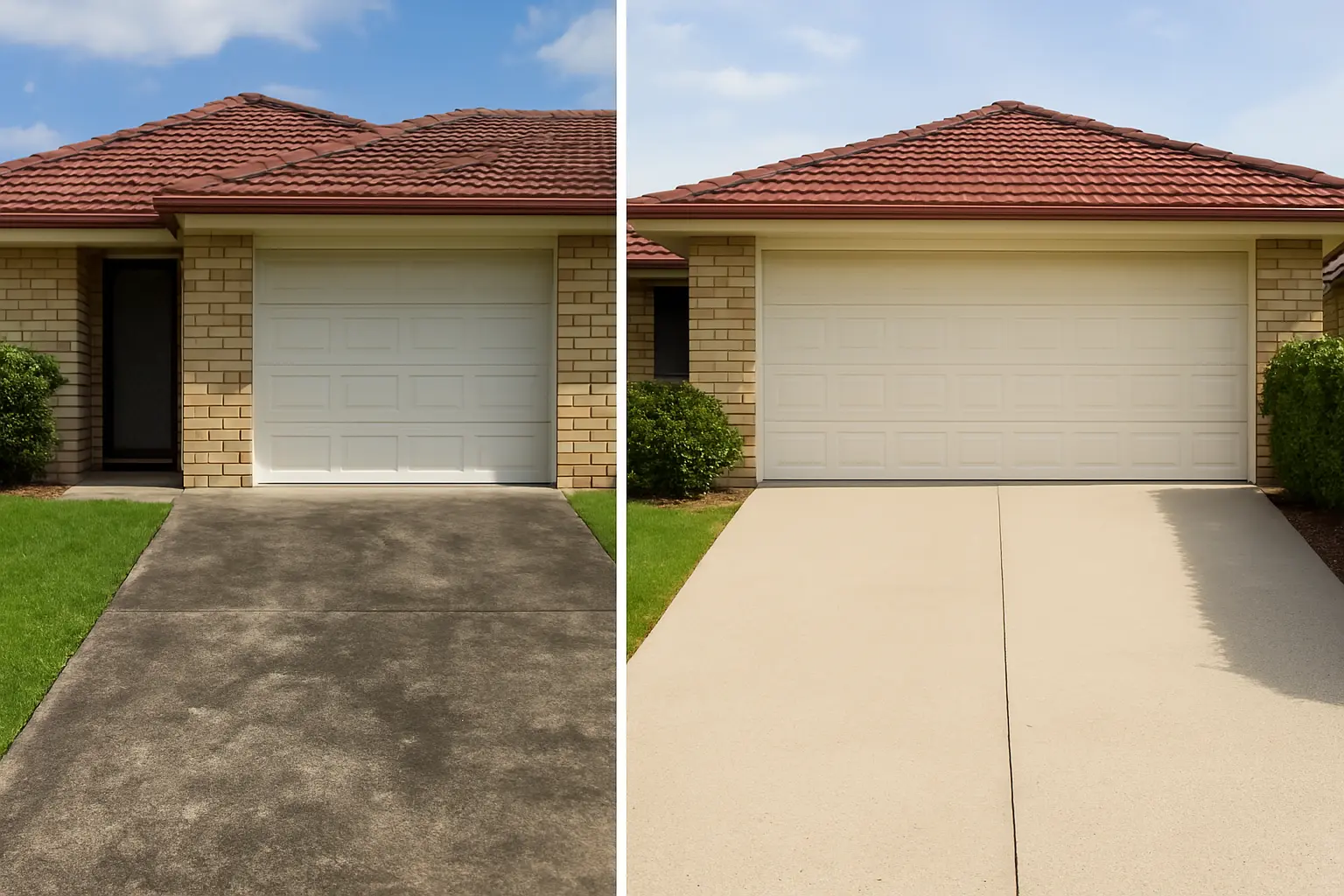 Before After of a Cleaned Driveway | TJ Rao Before & After of a Cleaned Driveway